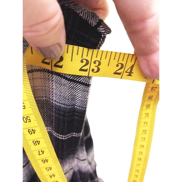 Knox Rose Plaid Black White Long Sleeve Button Front Maxi Shirt Dress Size 2XL - Picture 4 of 5